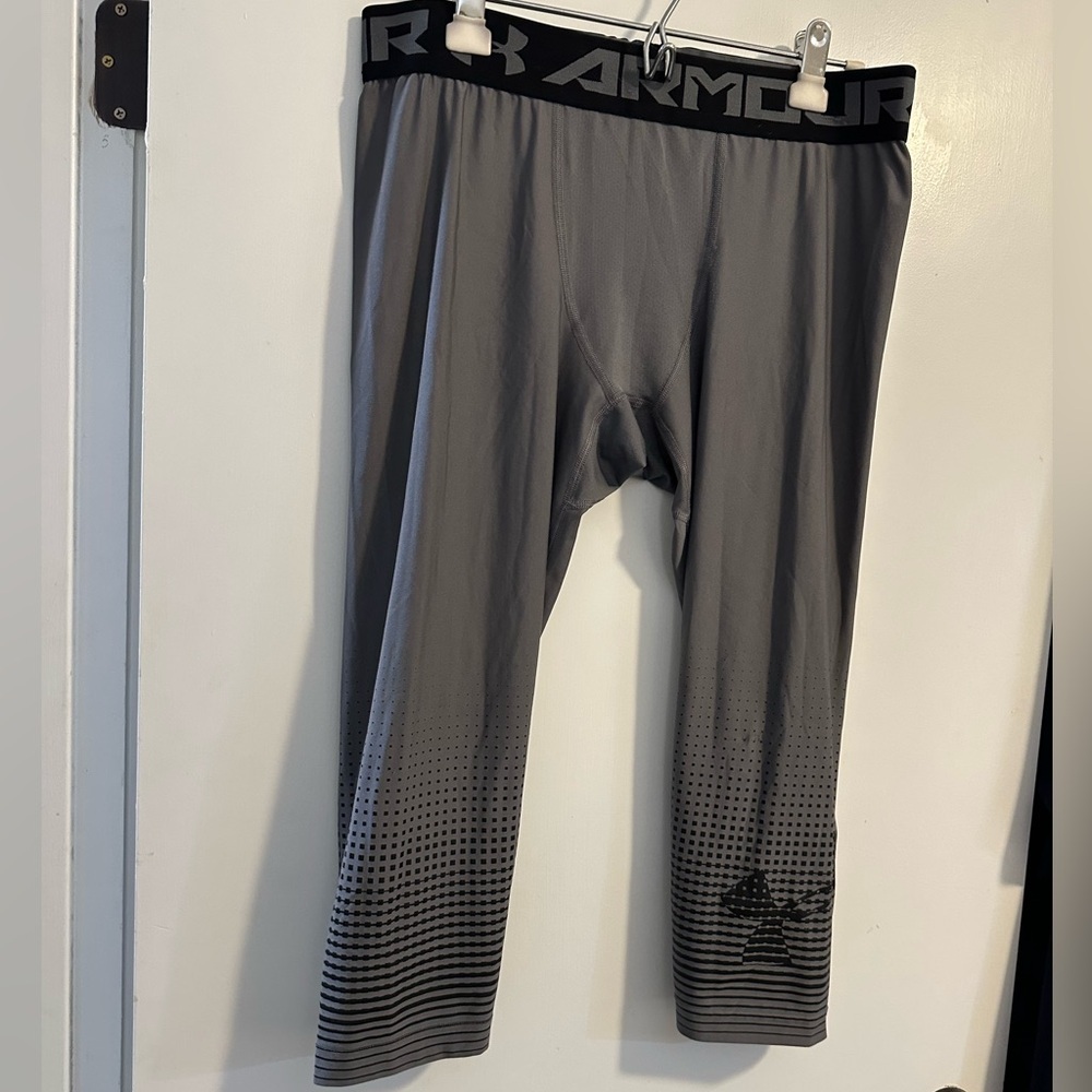 Like new under armour compression men tights  XXL leggings black gray heat gear - Picture 6 of 13